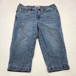 Seven7 Audrey Skimmer Capri Jeans Blue Denim Size 12 Bootcut Stretch